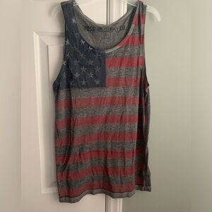 American Flag Long Light Tank Top